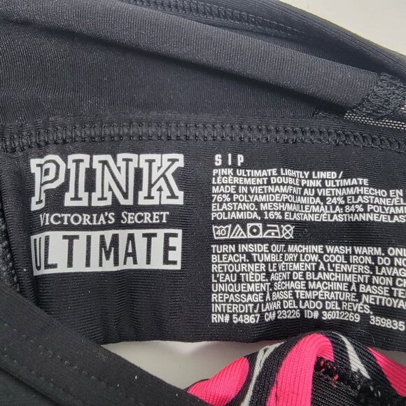 Pink Victoria Secret Ultimate Sports Bra Set of 2 Size Small Black Multicolor - Picture 5 of 6